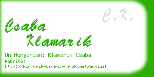 csaba klamarik business card